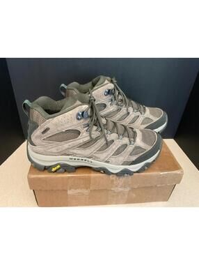 New! Mens Merrell Moab 3 Mid Boulder/Green Waterproof Hiking Boots. Size 11.